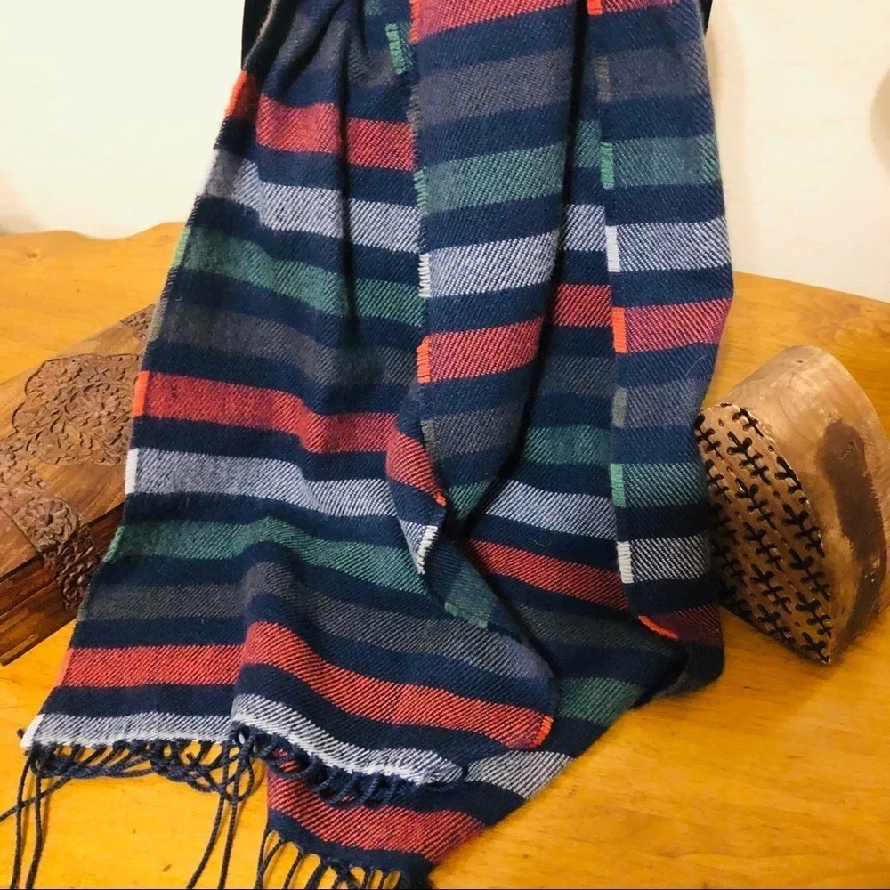 Old Navy Stripe Fringe Scarf